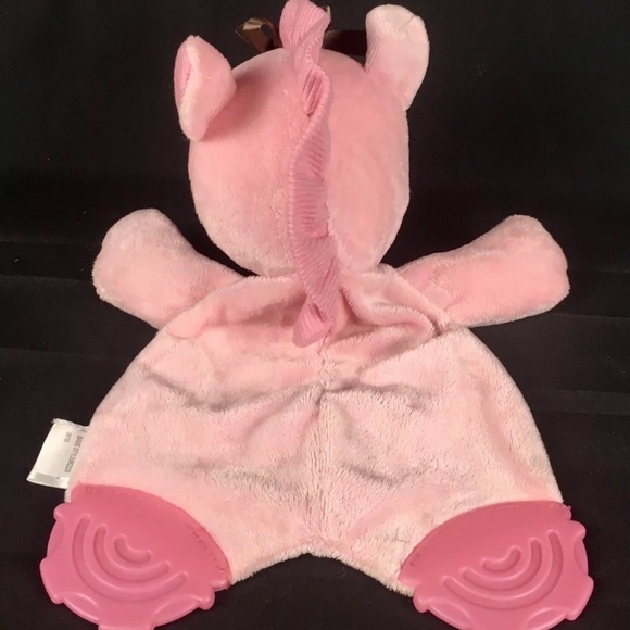 Garanimals Pink Giraffe Lovey 9" Plush Baby Teether Toy Brown Bow - Picture 10 of 12